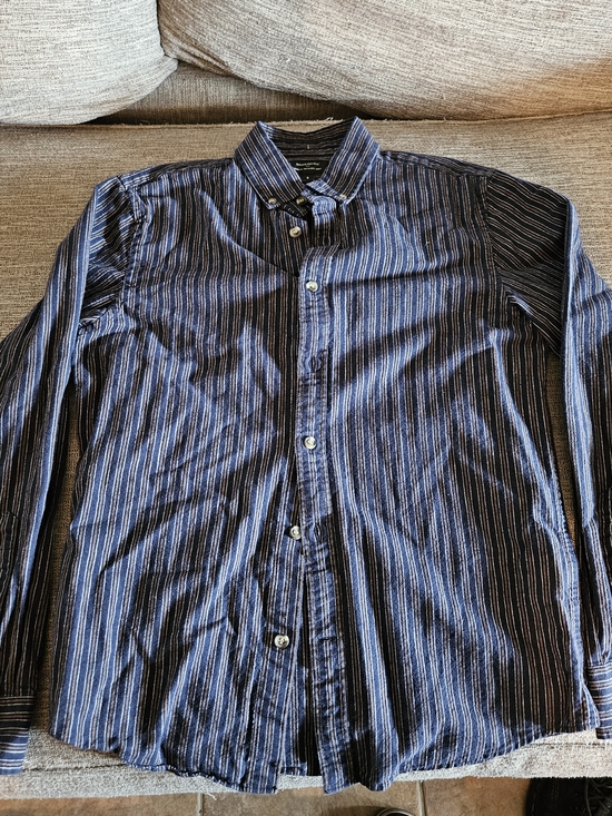 Banana Republic Other - Banana Republic Navy and White Striped Button-Down Shirt